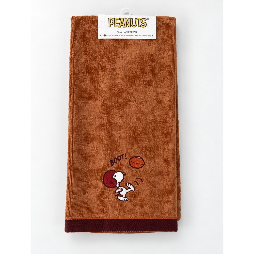 Peanuts Snoopy Basketball Fall Hand Towel Rust Brown New with Tags